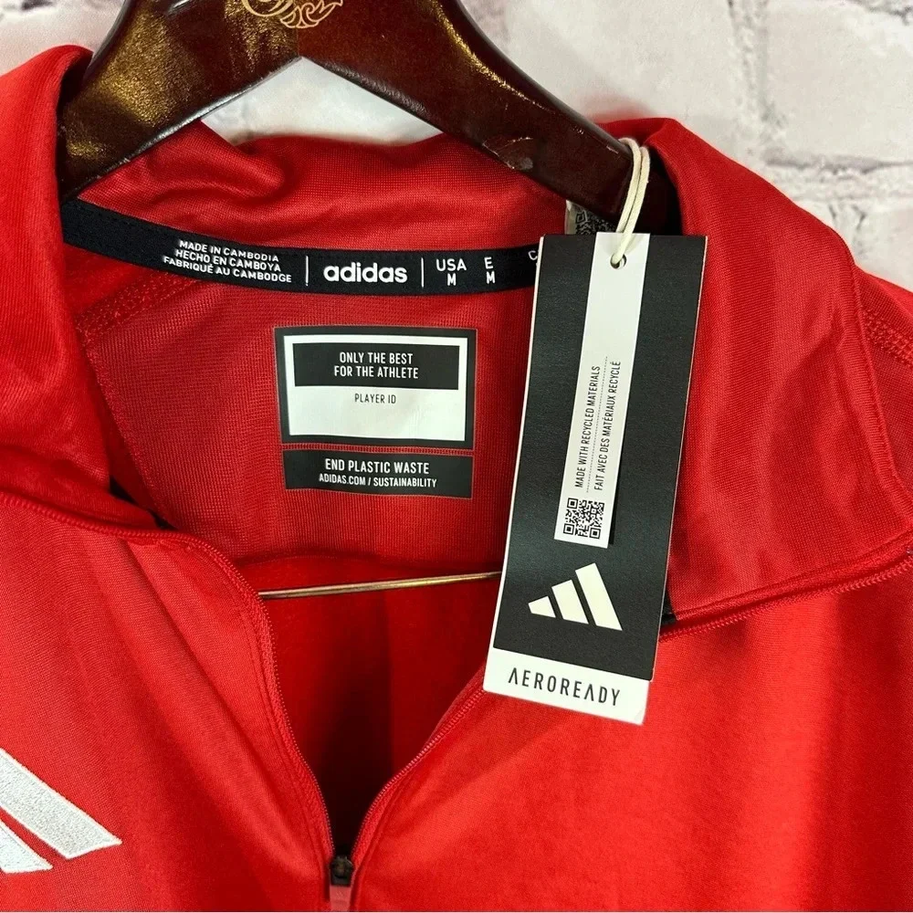 adidas 1/2 zip training sports jacket men's medium training sportswear